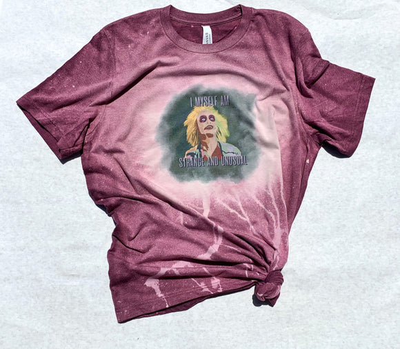 Beetlejuice Strange and Unusual Bleached T-Shirt
