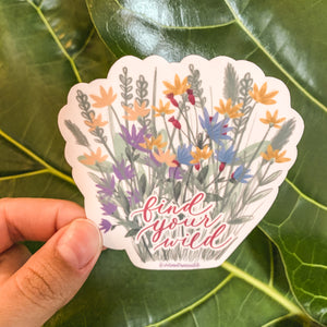 Find Your Wild Floral Sticker