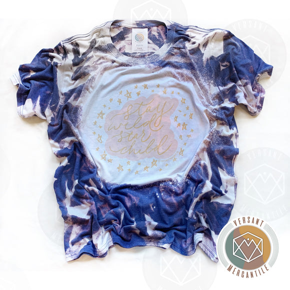 Stay Wild Star Child Bleached Dyed T-Shirt